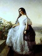 Francois Auguste Biard Portrait of a Woman oil on canvas